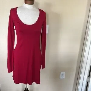 Express Dresses Express Red Long Sleeve Knit Sweater Dress